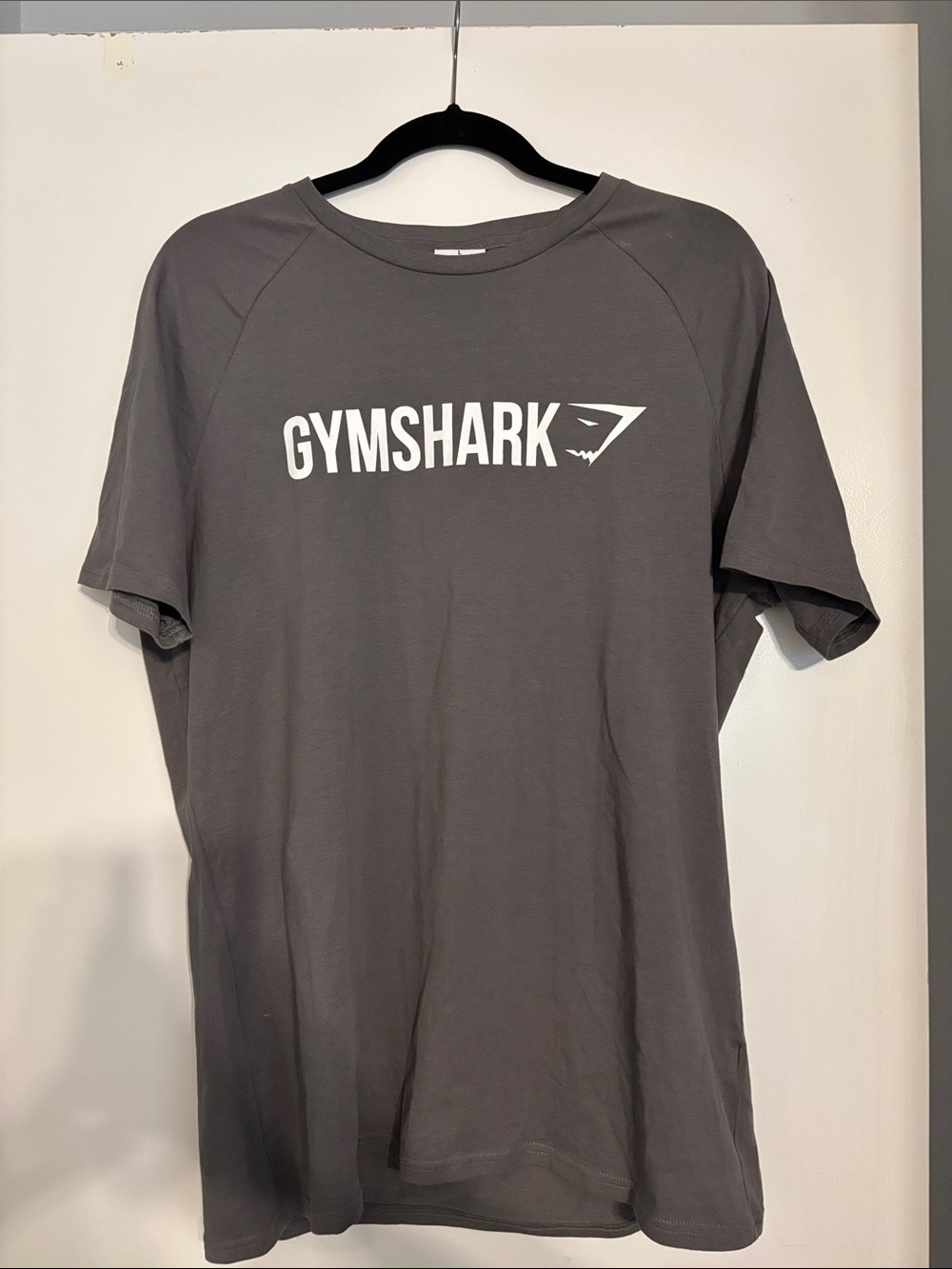 Gymshark Charcoal T-Shirt with White Logo Mens Large